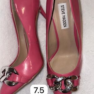 Steve Madden Fuchsia Heels with Silver Accents